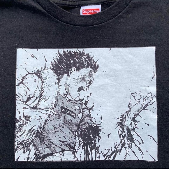 2017 F/W SUPREME BLACK & WHITE AKIRA SHORT-SLEEVE COTTON T-SHIRT ADULT SMALL - Picture 2 of 3
